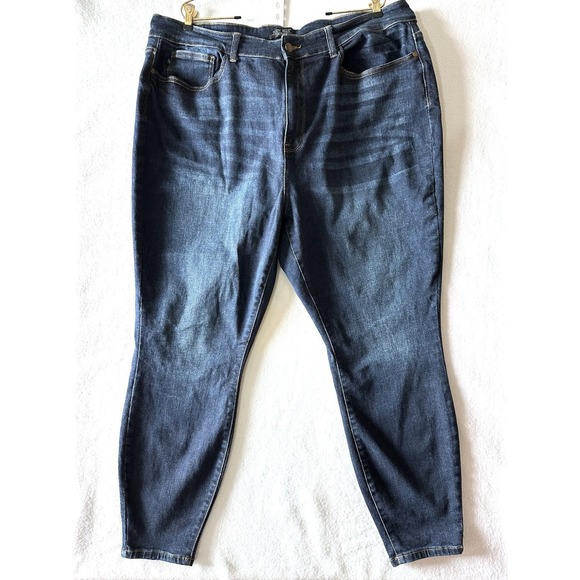 Judy Blue Size 24W Blue Skinny Dark Wash Jeans Plus 29" Inseam JB82253DK-PL‎ - Picture 1 of 12